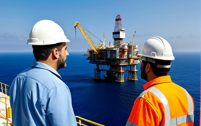 Mediterranean Gas Field Cooperation**

"A professional depiction of a modern offshore gas platform in the Mediterranean Sea, fully clothed engineers in hard hats inspecting equipment, flags of Israel and Lebanon displayed subtly in the background, demonstrating cooperation, safe for work, appropriate content, perfect anatomy, natural proportions, high-resolution photograph, clear skies, professional."

**