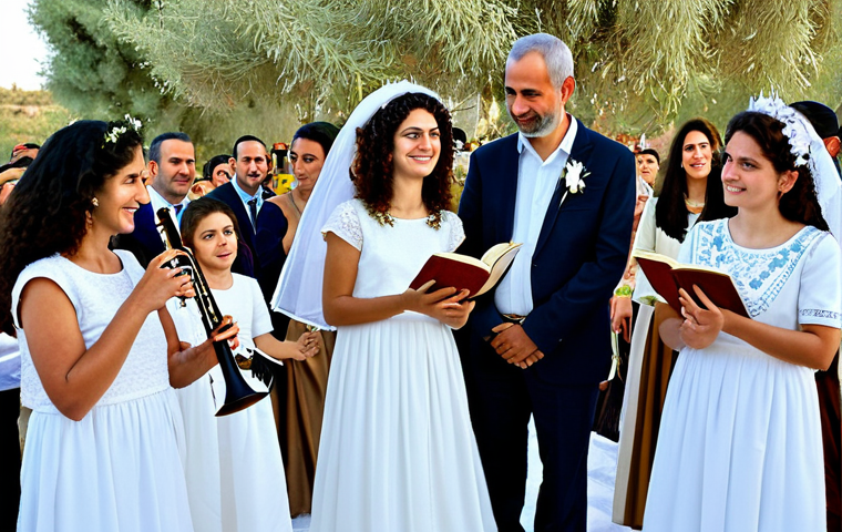이스라엘의 전통 결혼식 음악 - **

"A traditional Israeli wedding ceremony, featuring a Hoppah beautifully decorated with flowers. ...