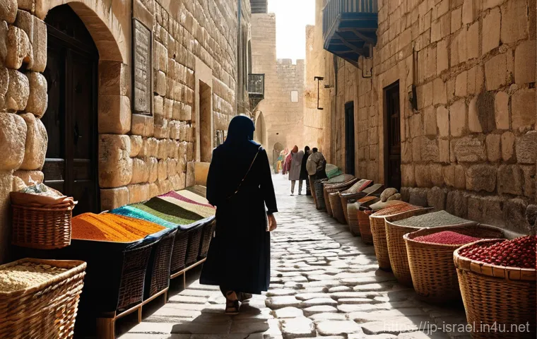 이스라엘의 성지 탐방 투어 - **Prompt 1: "Jerusalem Old City's Timeless Pathways"**
    A vibrant, realistic photograph capturing...