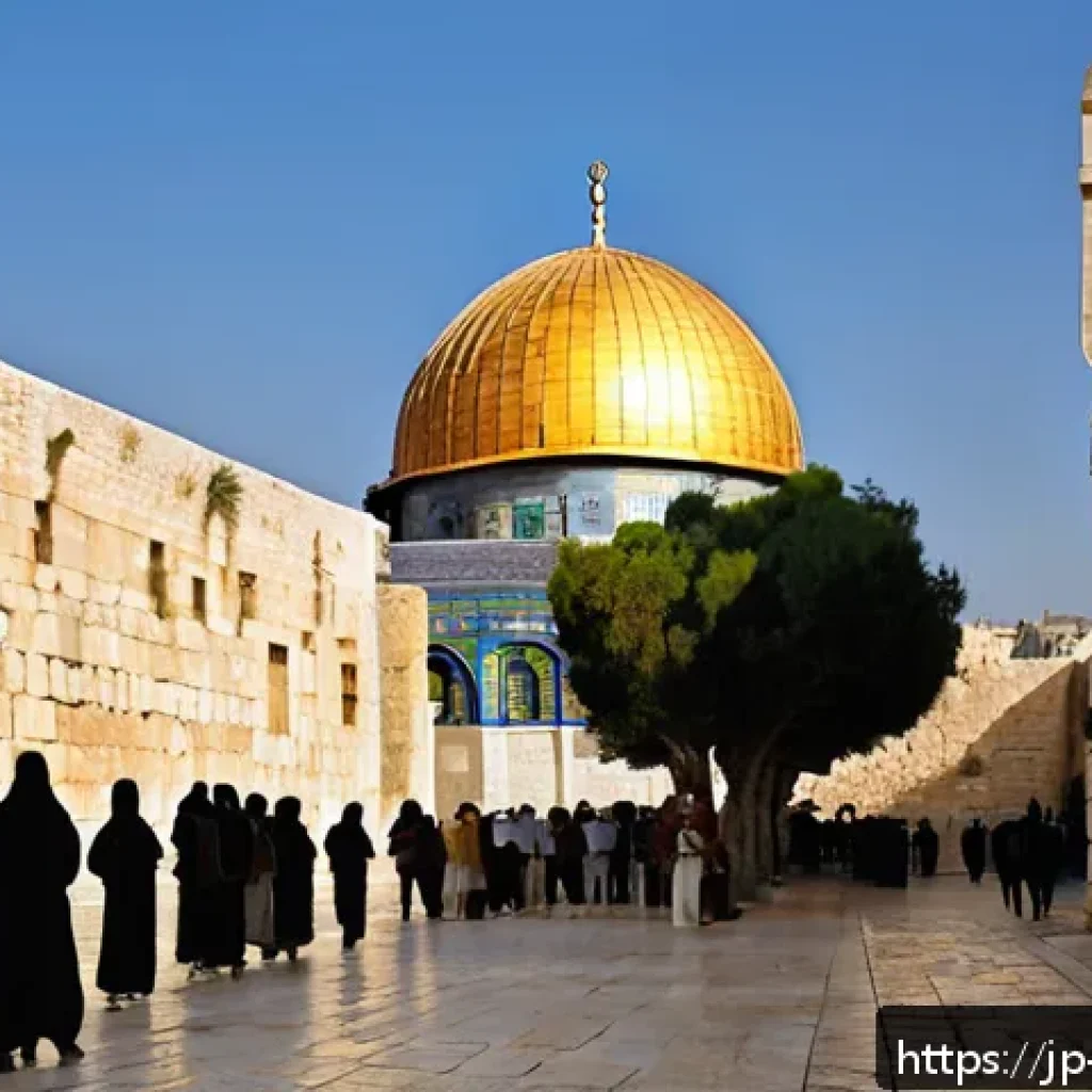 이스라엘 관광객을 위한 지역별 여행 정보 - A serene early morning scene in Jerusalem's Old City, featuring narrow cobblestone alleys bathed in ...