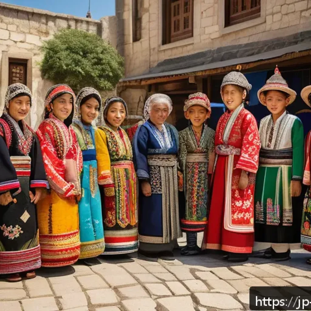 이스라엘의 주요 전통 축제와 현대적 변화 - A vibrant traditional Israeli festival scene featuring a diverse group of people dressed in colorful...