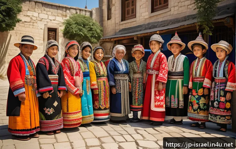 이스라엘의 주요 전통 축제와 현대적 변화 - A vibrant traditional Israeli festival scene featuring a diverse group of people dressed in colorful...