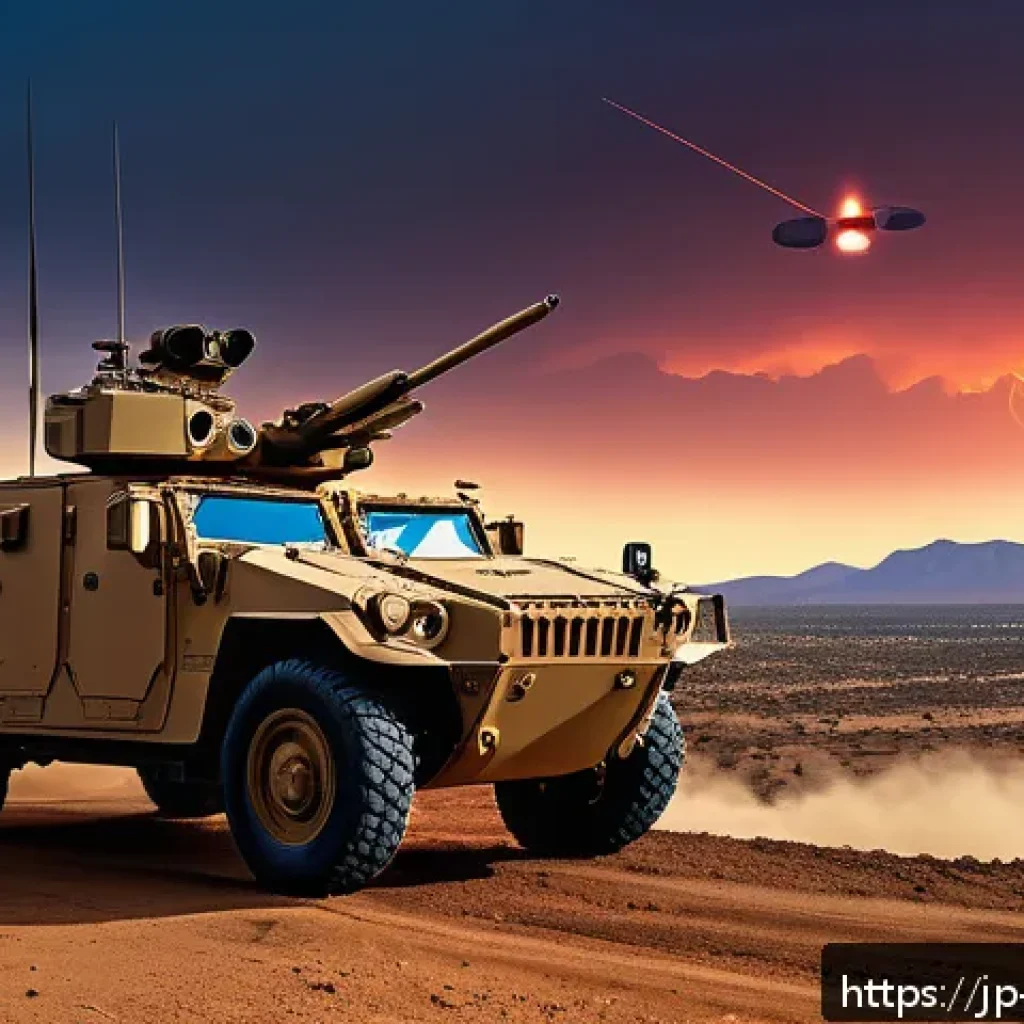이스라엘의 국방 기술과 세계적 위치 - A highly detailed scene showcasing an advanced multi-layered sensor defense system in a modern battl...