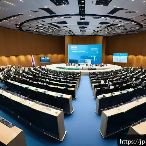 이스라엘의 국제 회의 개최 - A vibrant international conference scene set in Israel, showcasing diverse delegates from Middle Eas...