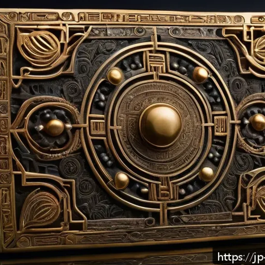 이스라엘에서 배울 수 있는 고대 예술 - An intricately detailed ancient Israelite metal artifact featuring delicate micro-carvings on polish...