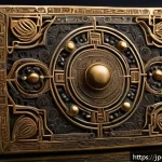 이스라엘에서 배울 수 있는 고대 예술 - An intricately detailed ancient Israelite metal artifact featuring delicate micro-carvings on polish...